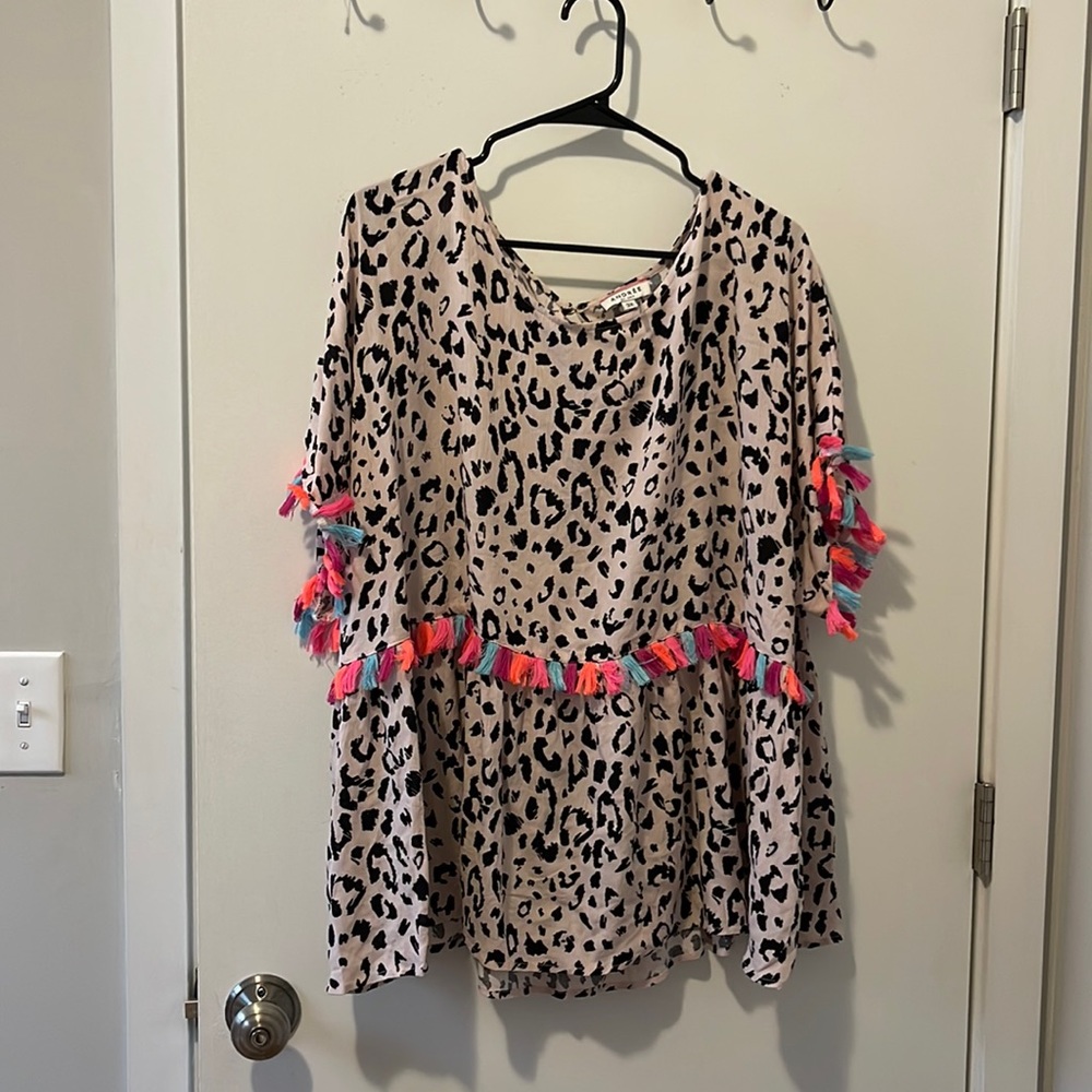Chic Soul Leopard Tassle Top Brand New 3XL